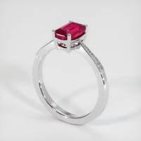 1.08 Ct. Pinkish Red Ruby Ring, Platinum 950 2