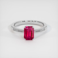0.98 Ct. Pinkish Red Ruby Ring, Platinum 950 1