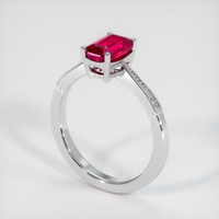0.98 Ct. Pinkish Red Ruby Ring, Platinum 950 2