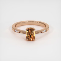1.36 Ct. Orangish Brown Sapphire Ring, 14K Rose Gold 1