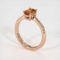 1.36 Ct. Orangish Brown Sapphire Ring, 14K Rose Gold 2