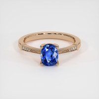 1.20 Ct. Blue Sapphire Ring, 14K Rose Gold 1