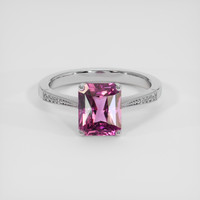3.17 Ct. Pinkish Purple Rhodolite Garnet Ring, Silver 1