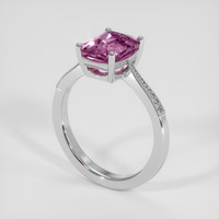 3.17 Ct. Pinkish Purple Rhodolite Garnet Ring, Silver 2