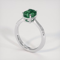 3.00 Ct. Bluish Green Sapphire Ring, 10K White Gold 2