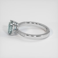 2.43 Ct. Greenish Blue Sapphire Ring, 10K White Gold 4