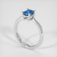 1.24 Ct. Blue Sapphire Ring, 14K White Gold 2