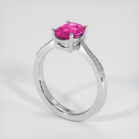 1.58 Ct. Pink Sapphire Ring, 14K White Gold 2