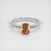 1.36 Ct. Orangish Brown Sapphire Ring, 14K White Gold 1