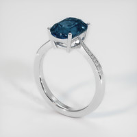 4.65 Ct. Greenish Blue Sapphire Ring, 14K White Gold 2