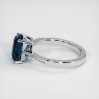 4.65 Ct. Greenish Blue Sapphire Ring, 14K White Gold 4