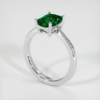 1.37 Ct. Emerald Ring, 18K White Gold 2