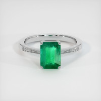 1.56 Ct. Emerald Ring, 18K White Gold 1