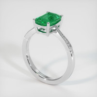 1.56 Ct. Emerald Ring, 18K White Gold 2