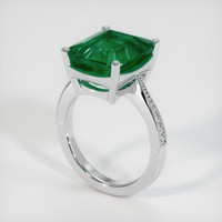 7.62 Ct. Emerald Ring, 18K White Gold 2