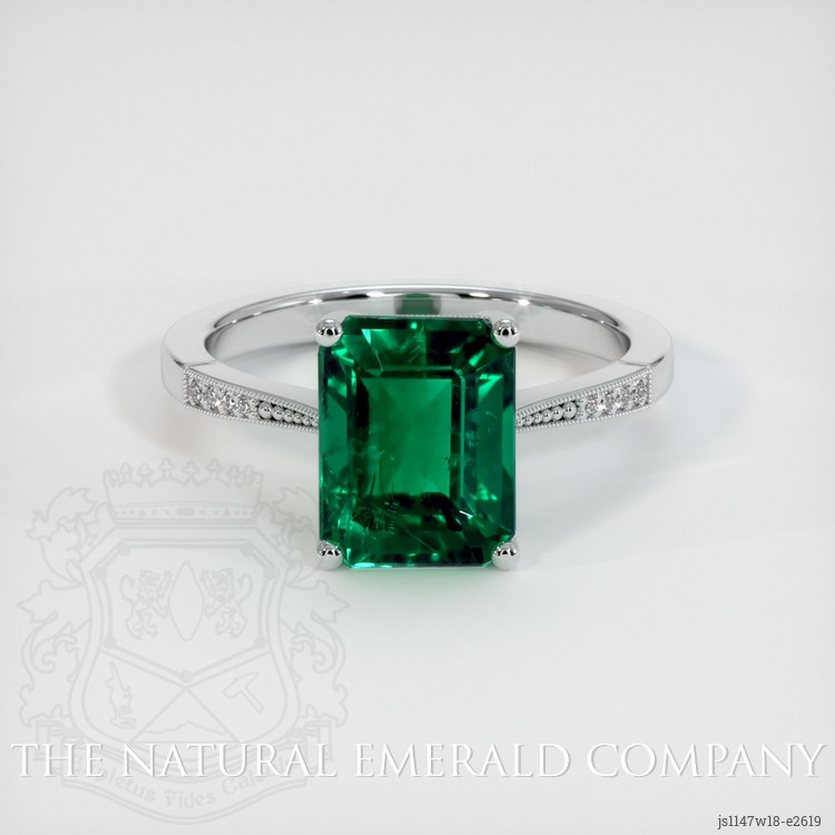Emerald Ring 2.85 Ct. 18K White Gold | The Natural Emerald Company