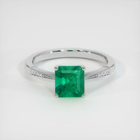 1.85 Ct. Emerald Ring, 18K White Gold 1