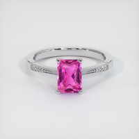 2.05 Ct. Pink Sapphire Ring, 18K White Gold 1