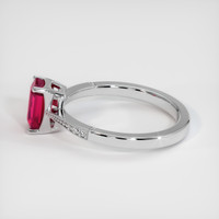 1.08 Ct. Pinkish Red Ruby Ring, 18K White Gold 4