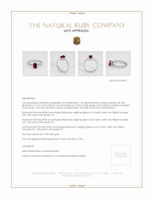 Ruby Ring 1.45 Ct., 18K White Gold Appraisal