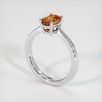 1.36 Ct. Orangish Brown Sapphire Ring, 18K White Gold 2