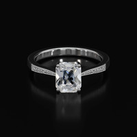 2.11 Ct. White Sapphire Ring, 18K White Gold 1