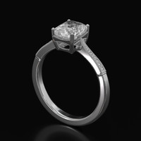 2.11 Ct. White Sapphire Ring, 18K White Gold 2