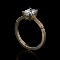 2.51 Ct. White Sapphire Ring, 10K Yellow Gold 2