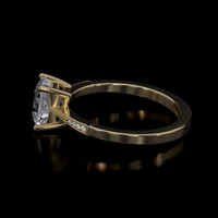 2.51 Ct. White Sapphire Ring, 10K Yellow Gold 4