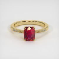 2.03 Ct. Purplish Red Ruby Ring, 14K Yellow Gold 1