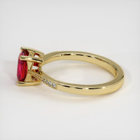 2.03 Ct. Purplish Red Ruby Ring, 14K Yellow Gold 4