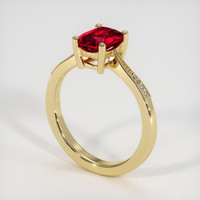 1.64 Ct. Ruby Ring, 14K Yellow Gold 2