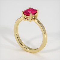 1.70 Ct. Pinkish Red Ruby Ring, 14K Yellow Gold 2