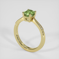 1.18 Ct. Green Sapphire Ring, 14K Yellow Gold 2
