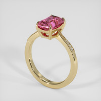 2.09 Ct. Purplish Pink Sapphire Ring, 14K Yellow Gold 2
