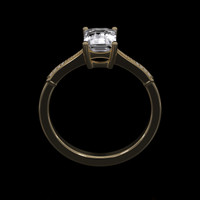 2.51 Ct. White Sapphire Ring, 14K Yellow Gold 3