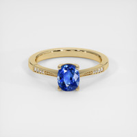1.20 Ct. Blue Sapphire Ring, 14K Yellow Gold 1