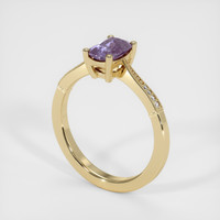 0.91 Ct. Purple Sapphire Ring, 14K Yellow Gold 2