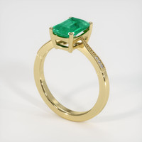 1.41 Ct. Emerald Ring, 18K Yellow Gold 2