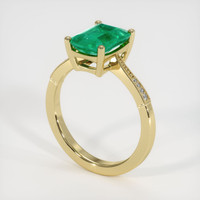 1.89 Ct. Emerald Ring, 18K Yellow Gold 2