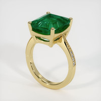 7.62 Ct. Emerald Ring, 18K Yellow Gold 2