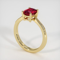 2.03 Ct. Ruby Ring, 18K Yellow Gold 2