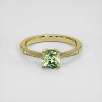 1.18 Ct. Green Sapphire Ring, 18K Yellow Gold 1