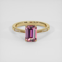 2.09 Ct. Purplish Pink Sapphire Ring, 18K Yellow Gold 1
