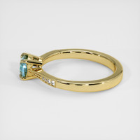 0.61 Ct. Bluish Green Sapphire Ring, 18K Yellow Gold 4