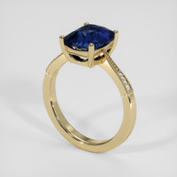 3.05 Ct. Blue Sapphire Ring, 18K Yellow Gold 2