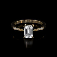 2.51 Ct. White Sapphire Ring, 18K Yellow Gold 1