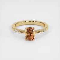 1.36 Ct. Orangish Brown Sapphire Ring, 18K Yellow Gold 1