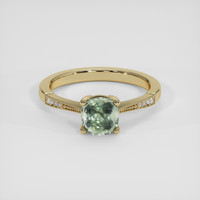 1.34 Ct. Green Sapphire Ring, 18K Yellow Gold 1