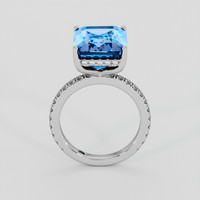 7.72 Ct. Swiss Blue Topaz Ring, Platinum 950 3